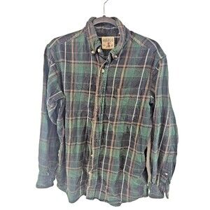 RedHead Brand Co. Men's Med. Green Plaid Button Up Long Sleeve Flannel Shirt